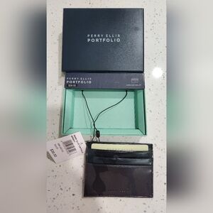 NWT Perry Ellis Black Camouflage Card Holder